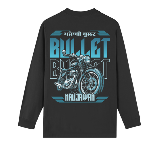 Blue Bullet Drop Shoulder Long Sleeve Shirt