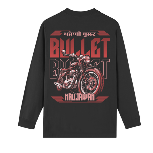 Red Bullet Drop Shoulder Long Sleeve Shirt